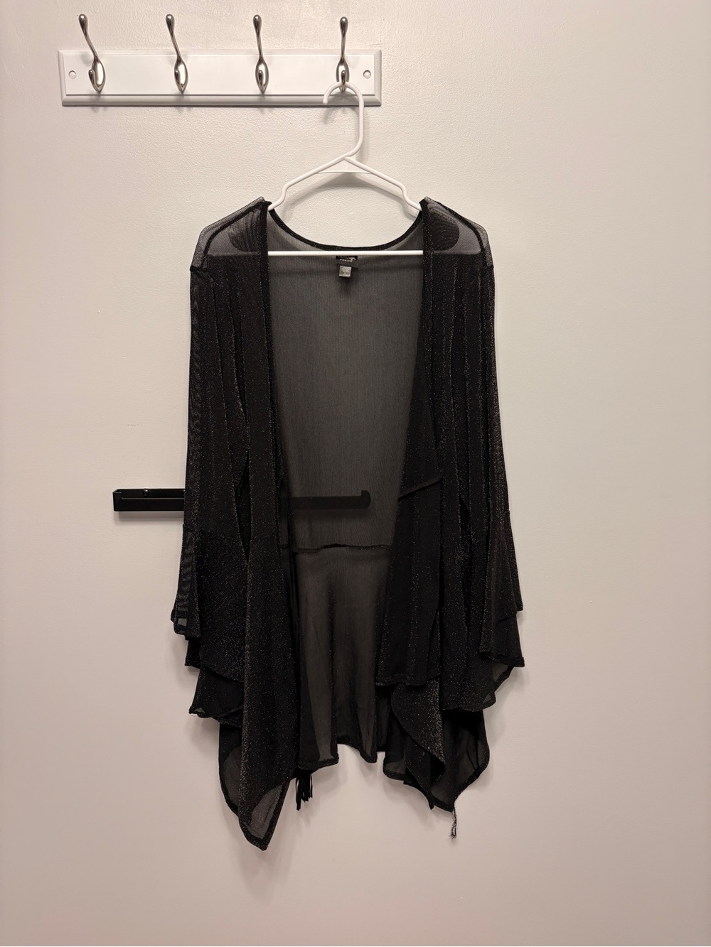 Lavanja Sheer Open-Front Black Women's Sweater Cardigan Size 2x